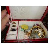 JEWELRY BOX W COSTUME JEWELRY