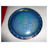 8" CARNIVAL GLASS PLATE INDEPENDENCE HALL