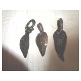 HAND FORGED LEAF PENDANTS