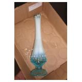 FENTON BLUE OPALESCENT HOBNAIL VASE