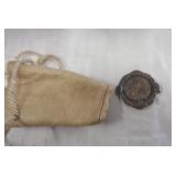 VERY OLD RELIGIOUS PIN W LEATHER POUCH