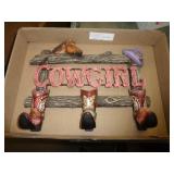 COWGIRL WALL DECOR COAT HOOKS