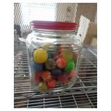 COCA COLA JAR FILLED WITH SUPERBALLS