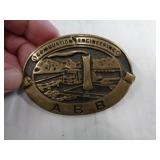 1992 SOLID BRASS BELT BUCKLE