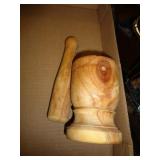 WOOD MORTAR & PESTLE