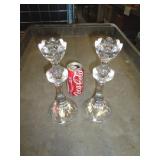 HEAVY CRYSTAL CANDLE HOLDERS