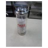 COCA COLA GLASS STRAW HOLDER 1992