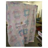 80"X64" CUTTER QUILT / SOME STAINING & TEARS