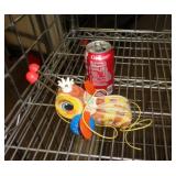 QUEEN BUZZY BEE WOOD FISHER PRICE PULL TOY /WORKS