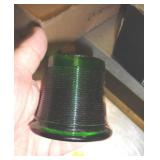 FOREST GREEN GLASS MATCH HOLDER