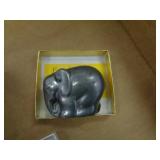 PEWTER LOOK ELEPHANT FIGURE