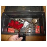 PLASTIC BOX OF VINTAGE ITEMS