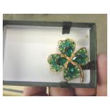FOUR LEAF CLOVER  BROOCH