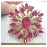 PINK STARBURST  BROOCH