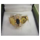 14KT GOLD PLATED COSTUME RING SZ 9.5