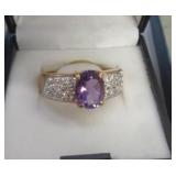 14KT GOLD PLATED COSTUME RING SZ 9.5