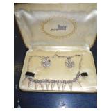 VINTAGE BOGOFF NECKLACE & EARRINGS SET 1950'S