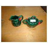 LEFTON HOLLY PATTERN - CREAM & SUGAR