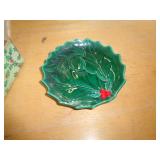 LEFTON HOLLY PATTERN - FOOTED BOWL