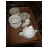 MIXED MILK GLASS