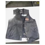 LEATHER HARLEY VEST SZ MEDIUM