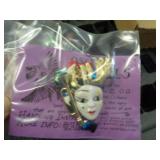 COSTUME JEWELRY MASK BROOCH