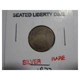 1873 SEATED LIBERTY DIME
