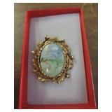 BROOCH - FARM SCENE