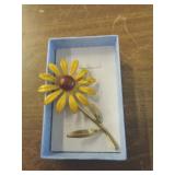 BROOCH - ENAMELED FLOWER