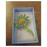 BROOCH - ENAMELED FLOWER