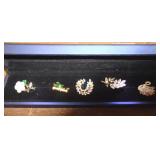 SET OF 5 RHINESTONE BROOCHES