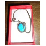 STERLING SILVER - & TURQUOISE BRACELET