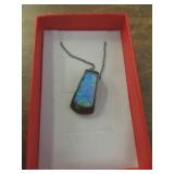 STERLING SILVER - & OPAL LIKE STONE NECKLACE