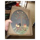 ROOSTER SCENE ON SLATE