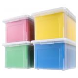 4PK 35QT PLASTIC FILE BOXES