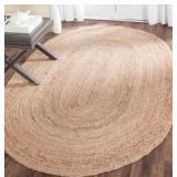 SAFAVIEH 8X10 NATURAL JUTE OVAL AREA RUG