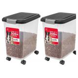 PAIR 30LB AIR TIGHT PET FOOD CONTAINERS