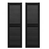 PAIR- 14 .5 X 36" LOUVERED VINYL SHUTTERS