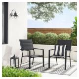 2PK OUTDOOR STEEL DINING CHAIRS
