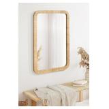 24X36 ROUNDED RECTANGLE RATTAN MIRROR