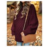 OVERSIZED CABLE KNIT  SWEATER SM