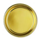3 GOLD PLASTIC SERVING PLATTERS