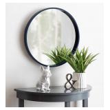 21.6" NAVY ROUND WALL MIRROR