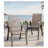 3 STACKABLE PATIO DINING CHAIRS