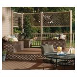PAIR 4X8 FT WALNUT GARDEN VINYL LATTICE