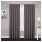 PAIR 63X40 MICROFIBER ROD POCKET CURTAIN PANELS