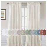 PAIR 84X52 NATURAL LINEN ROD POCKET CURTAINS