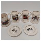 VINTAGE MOUSTACHE MUGS & ASHTRAYS