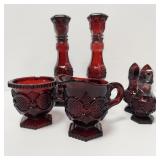 ASST RUBY RED CAPE COD GLASSWARE