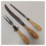 ANTIQUE STAG CARVING SET